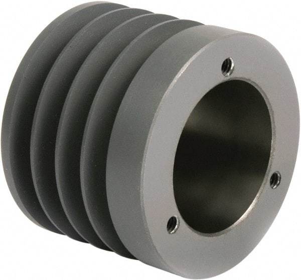 TB Wood's - 4 Groove, 1/2 to 1-5/8 Bore Diam, 3" Outside Diam, QD Bushed V Belt Sheave - 3.00 3V Diam Belt Pitch - USA Tool & Supply