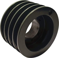TB Wood's - 4 Groove, 1/2 to 1-15/16 Bore Diam, 6.35" Outside Diam, QD Bushed V Belt Sheave - 5.6 A Diam Belt Pitch - USA Tool & Supply