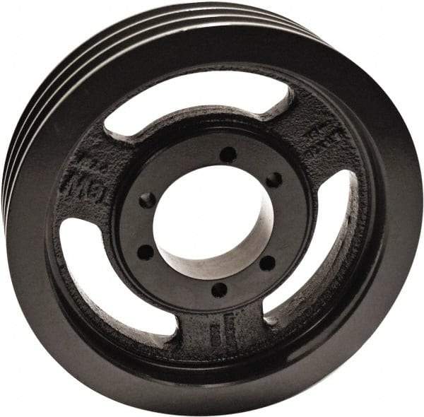 TB Wood's - 3 Groove, 1/2 to 2-1/2 Bore Diam, 9.35" Outside Diam, QD Bushed V Belt Sheave - 8.6 A Diam Belt Pitch - USA Tool & Supply