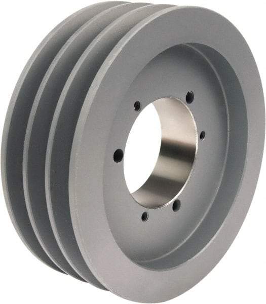 TB Wood's - 3 Groove, 1/2 to 2-1/2 Bore Diam, 8.35" Outside Diam, QD Bushed V Belt Sheave - 7.6 A Diam Belt Pitch - USA Tool & Supply