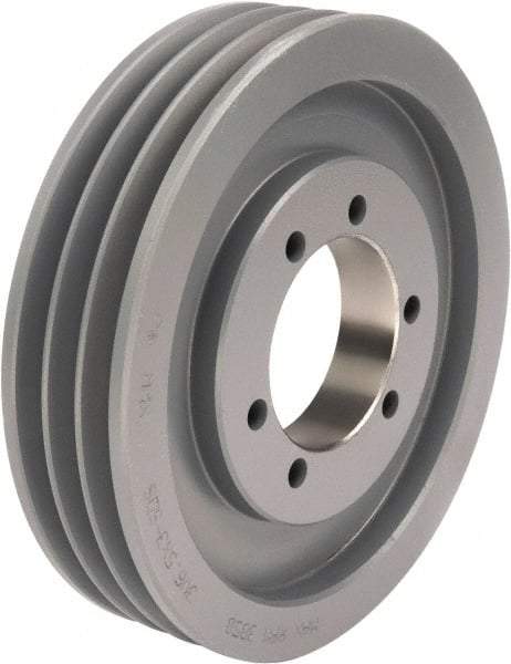 TB Wood's - 3 Groove, 1/2 to 2-15/16 Bore Diam, 10.3" Outside Diam, QD Bushed V Belt Sheave - 10.3 5V Diam Belt Pitch - USA Tool & Supply