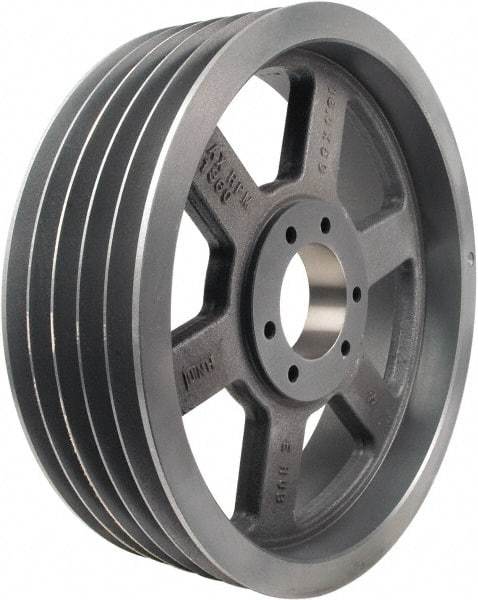 TB Wood's - 5 Groove, 7/8 to 3-1/2 Bore Diam, 15" Outside Diam, QD Bushed V Belt Sheave - 15.0 5V Diam Belt Pitch - USA Tool & Supply