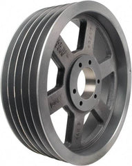 TB Wood's - 5 Groove, 7/8 to 3-1/2 Bore Diam, 16" Outside Diam, QD Bushed V Belt Sheave - 16.0 5V Diam Belt Pitch - USA Tool & Supply