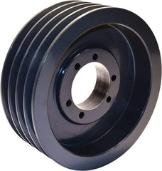 TB Wood's - 4 Groove, 1/2 to 2-1/2 Bore Diam, 8" Outside Diam, QD Bushed V Belt Sheave - 8.00 3V Diam Belt Pitch - USA Tool & Supply