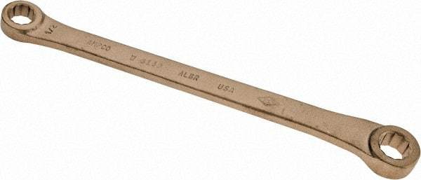 Ampco - 1/2" x 9/16" 12 Point Offset Box Wrench - Double End, 9-1/2" OAL, Aluminum Bronze - USA Tool & Supply