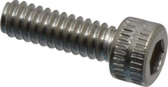 Made in USA - #4-40 UNC Hex Socket Drive, Socket Cap Screw - Grade 18-8 Stainless Steel, Uncoated, 3/8" Length Under Head - USA Tool & Supply