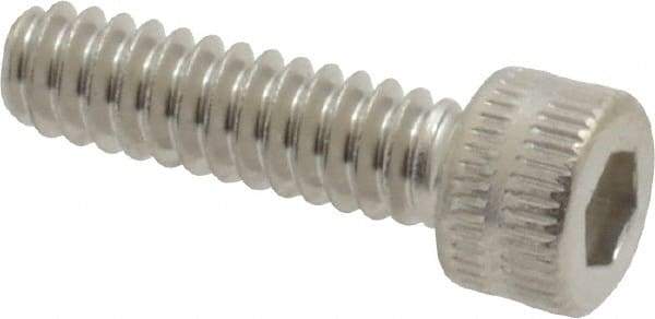 Made in USA - #6-32 UNC Hex Socket Drive, Socket Cap Screw - Grade 18-8 Stainless Steel, Uncoated, 1/2" Length Under Head - USA Tool & Supply