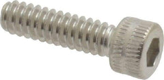 Made in USA - #6-32 UNC Hex Socket Drive, Socket Cap Screw - Grade 18-8 Stainless Steel, Uncoated, 1/2" Length Under Head - USA Tool & Supply