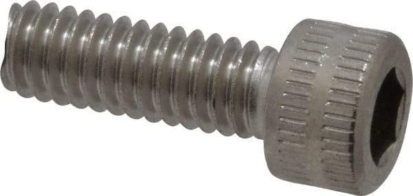 Made in USA - #8-32 UNC Hex Socket Drive, Socket Cap Screw - Grade 18-8 Stainless Steel, Uncoated, 1/2" Length Under Head - USA Tool & Supply