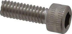 Made in USA - #8-32 UNC Hex Socket Drive, Socket Cap Screw - Grade 18-8 Stainless Steel, Uncoated, 1/2" Length Under Head - USA Tool & Supply