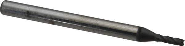 Niagara Cutter - 1/16", 3/16" LOC, 1/8" Shank Diam, 1-1/2" OAL, 4 Flute, Solid Carbide Square End Mill - Single End, Diamond Finish, Spiral Flute, 30° Helix, Right Hand Cut, Right Hand Flute, Series DIA430 - USA Tool & Supply
