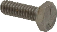 Made in USA - 1/4-20 UNC, 3/4" Length Under Head Hex Head Cap Screw - Grade 18-8 Stainless Steel, Uncoated, 7/16" Hex - USA Tool & Supply