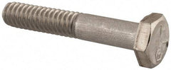 Made in USA - 1/4-20 UNC, 1-1/2" Length Under Head Hex Head Cap Screw - Grade 18-8 Stainless Steel, Uncoated, 7/16" Hex - USA Tool & Supply