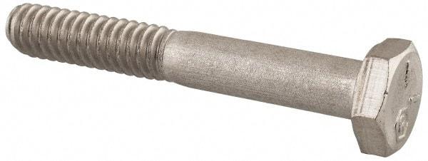 Made in USA - 1/4-20 UNC, 1-3/4" Length Under Head Hex Head Cap Screw - Grade 18-8 Stainless Steel, Uncoated, 7/16" Hex - USA Tool & Supply