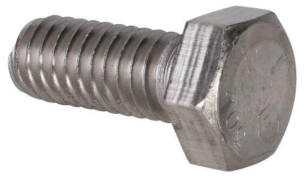 Value Collection - 5/16-18 UNC, 3/4" Length Under Head Hex Head Cap Screw - Grade 18-8 Stainless Steel, Uncoated, 1/2" Hex - USA Tool & Supply