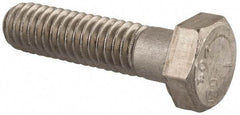 Made in USA - 5/16-18 UNC, 1-1/4" Length Under Head Hex Head Cap Screw - Grade 18-8 Stainless Steel, Uncoated, 1/2" Hex - USA Tool & Supply