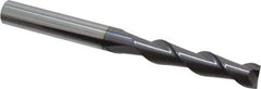 Accupro - 3/8", 1-3/4" LOC, 3/8" Shank Diam, 4" OAL, 2 Flute, Solid Carbide Square End Mill - Single End, AlTiN Finish, Spiral Flute, 40° Helix, Centercutting, Right Hand Cut, Right Hand Flute - USA Tool & Supply