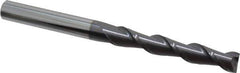 Accupro - 1/2", 3" LOC, 1/2" Shank Diam, 6" OAL, 2 Flute, Solid Carbide Square End Mill - Single End, AlTiN Finish, Spiral Flute, 40° Helix, Centercutting, Right Hand Cut, Right Hand Flute - USA Tool & Supply