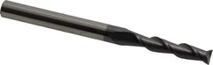 Accupro - 7/32", 1" LOC, 1/4" Shank Diam, 3" OAL, 2 Flute, Solid Carbide Square End Mill - Single End, AlTiN Finish, Spiral Flute, 40° Helix, Centercutting, Right Hand Cut, Right Hand Flute - USA Tool & Supply