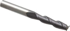 Accupro - 5/16", 1-3/8" LOC, 5/16" Shank Diam, 3" OAL, 2 Flute, Solid Carbide Square End Mill - Single End, AlTiN Finish, Spiral Flute, 40° Helix, Centercutting, Right Hand Cut, Right Hand Flute - USA Tool & Supply
