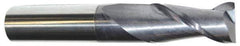 Accupro - 13/32", 5/8" LOC, 7/16" Shank Diam, 2" OAL, 2 Flute, Solid Carbide Square End Mill - Single End, AlTiN Finish, Spiral Flute, 40° Helix, Centercutting, Right Hand Cut, Right Hand Flute - USA Tool & Supply