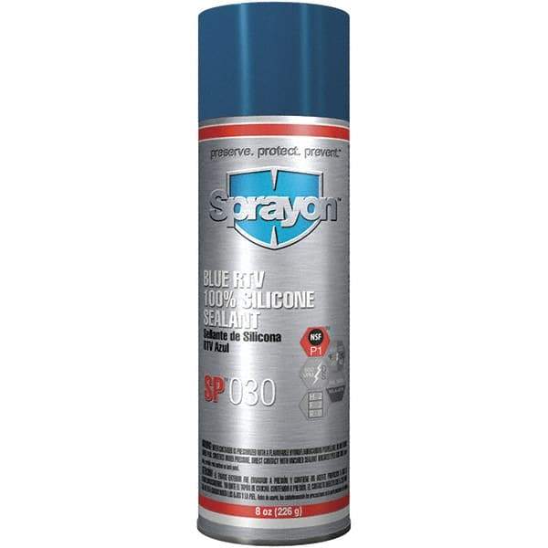 Sprayon - 8 oz Automotive Gasket Sealant - 122°F Max, Blue, Comes in Aerosol Can - USA Tool & Supply