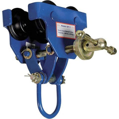 Vestil - 0.5 Ton Capacity Quick Install Manual Trolley - 3" to 5" Flange Width - USA Tool & Supply