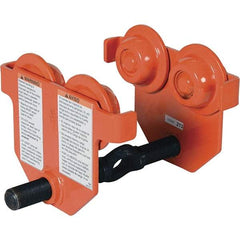 Vestil - 0.5 Ton Capacity Low Profile Manual Trolley - 2" to 8-5/8" Flange Width - USA Tool & Supply