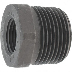 Made in USA - Size 1 x 1/2", Class 3,000, Forged Carbon Steel Black Pipe Hex Bushing - 3,000 psi, Threaded End Connection - USA Tool & Supply