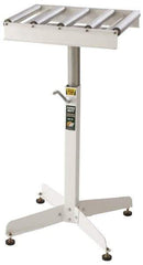 HTC - 18 Inch Long Table Stock Roller Stand - 500 Lbs. Limit, with 5 and 15 Inch Wide Rollers - USA Tool & Supply