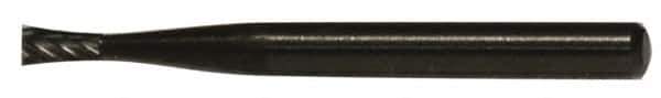 M.A. Ford - 1/4" Cut Diam, 1/8" Shank Diam, Inverted Cone Head Double Cut Burr - Carbide, Flat End, 1/4" LOC, 1-3/4" OAL - USA Tool & Supply