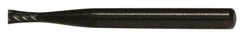 M.A. Ford - 3/16" Cut Diam, 1/8" Shank Diam, Inverted Cone Head Single Cut Burr - Carbide, Flat End, 1/4" LOC, 1-1/2" OAL - USA Tool & Supply