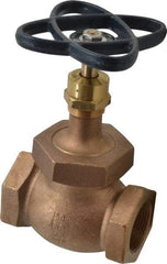 NIBCO - 1-1/4" Pipe, Threaded Ends, Bronze Integral Globe Valve - PTFE Disc, Screw-In Bonnet, 200 psi WOG, 125 psi WSP, Class 125 - USA Tool & Supply