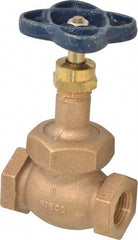 NIBCO - 1/2" Pipe, Threaded Ends, Bronze Integral Globe Valve - PTFE Disc, Screw-In Bonnet, 200 psi WOG, 125 psi WSP, Class 125 - USA Tool & Supply