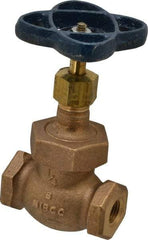 NIBCO - 1/4" Pipe, Threaded Ends, Bronze Integral Globe Valve - PTFE Disc, Screw-In Bonnet, 200 psi WOG, 125 psi WSP, Class 125 - USA Tool & Supply