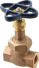 NIBCO - 1/2" Pipe, Threaded Ends, Bronze Integral Globe Valve - Bronze Disc, Union Bonnet, 600 psi WOG, 300 psi WSP, Class 300 - USA Tool & Supply