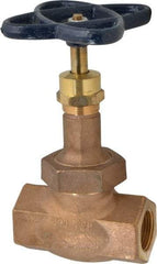 NIBCO - 1" Pipe, Threaded Ends, Bronze Integral Globe Valve - PTFE Disc, Union Bonnet, 600 psi WOG, 300 psi WSP, Class 300 - USA Tool & Supply
