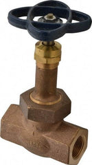 NIBCO - 3/4" Pipe, Threaded Ends, Bronze Integral Globe Valve - PTFE Disc, Union Bonnet, 600 psi WOG, 300 psi WSP, Class 300 - USA Tool & Supply