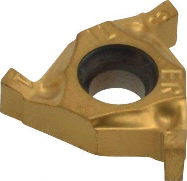 Carmex - 0.06216ER/IL Grade BXC, 1/16" Cutting Width Carbide Grooving Insert - 0.075" Max Depth of Cut, External Right/Internal Left, 0.004" Corner Radius, TiN Finish - USA Tool & Supply