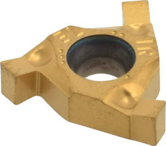 Carmex - 0.08916IR/EL Grade BXC, 0.089" Cutting Width Carbide Grooving Insert - 0.089" Max Depth of Cut, Internal Right/External Left, 0.004" Corner Radius, TiN Finish - USA Tool & Supply