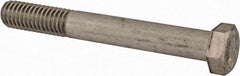Made in USA - 3/8-16 UNC, 3" Length Under Head Hex Head Cap Screw - Grade 18-8 Stainless Steel, Uncoated, 9/16" Hex - USA Tool & Supply