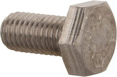 Made in USA - 1/4-28 UNF, 1/2" Length Under Head Hex Head Cap Screw - Grade 18-8 Stainless Steel, Uncoated, 7/16" Hex - USA Tool & Supply