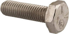 Made in USA - 1/4-28 UNF, 7/8" Length Under Head Hex Head Cap Screw - Grade 18-8 Stainless Steel, Uncoated, 7/16" Hex - USA Tool & Supply