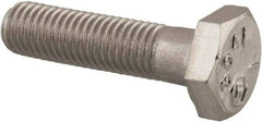 Made in USA - 1/4-28 UNF, 1" Length Under Head Hex Head Cap Screw - Grade 18-8 Stainless Steel, Uncoated, 7/16" Hex - USA Tool & Supply