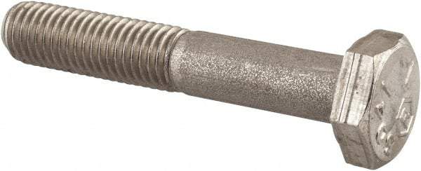 Made in USA - 1/4-28 UNF, 1-1/2" Length Under Head Hex Head Cap Screw - Grade 18-8 Stainless Steel, Uncoated, 7/16" Hex - USA Tool & Supply