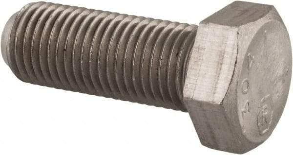 Made in USA - 3/8-24 UNF, 1" Length Under Head Hex Head Cap Screw - Grade 18-8 Stainless Steel, Uncoated, 9/16" Hex - USA Tool & Supply