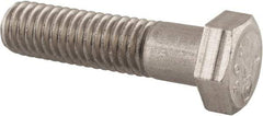Made in USA - 3/8-24 UNF, 1-1/2" Length Under Head Hex Head Cap Screw - Grade 18-8 Stainless Steel, Uncoated, 9/16" Hex - USA Tool & Supply