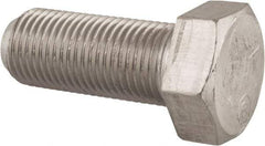 Made in USA - 1/2-20 UNF, 1-1/4" Length Under Head Hex Head Cap Screw - Grade 18-8 Stainless Steel, Uncoated, 3/4" Hex - USA Tool & Supply