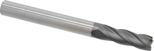 Niagara Cutter - 1/4", 3/4" LOC, 1/4" Shank Diam, 2-1/2" OAL, 4 Flute, Solid Carbide Square End Mill - Single End, Diamond Finish, Spiral Flute, 30° Helix, Right Hand Cut, Right Hand Flute, Series DIA430 - USA Tool & Supply