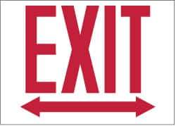 NMC - Exit, Pressure Sensitive Vinyl Exit Sign - 14" Wide x 10" High - USA Tool & Supply